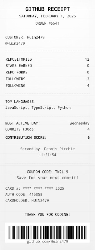 日常摸鱼Link:GitHub Receipt#杂谈